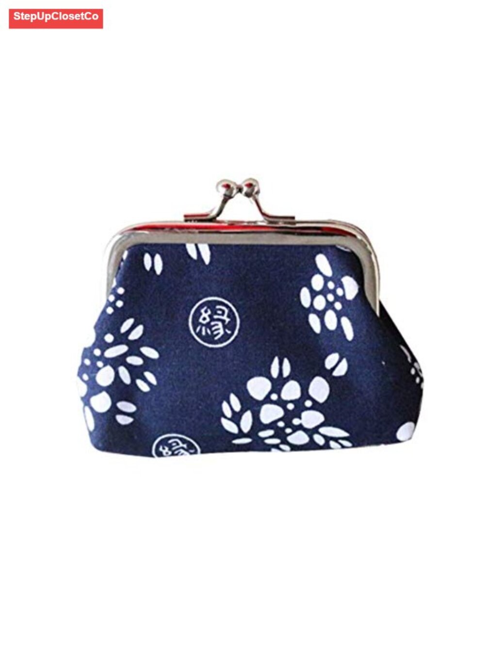 Vintage Retro Coin Purse Kiss-Lock Clasp Mini Canvas Pouch Key Wallet Money Bag